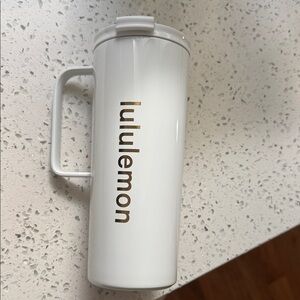 lululemon athletica White Mug with Gold Logo
